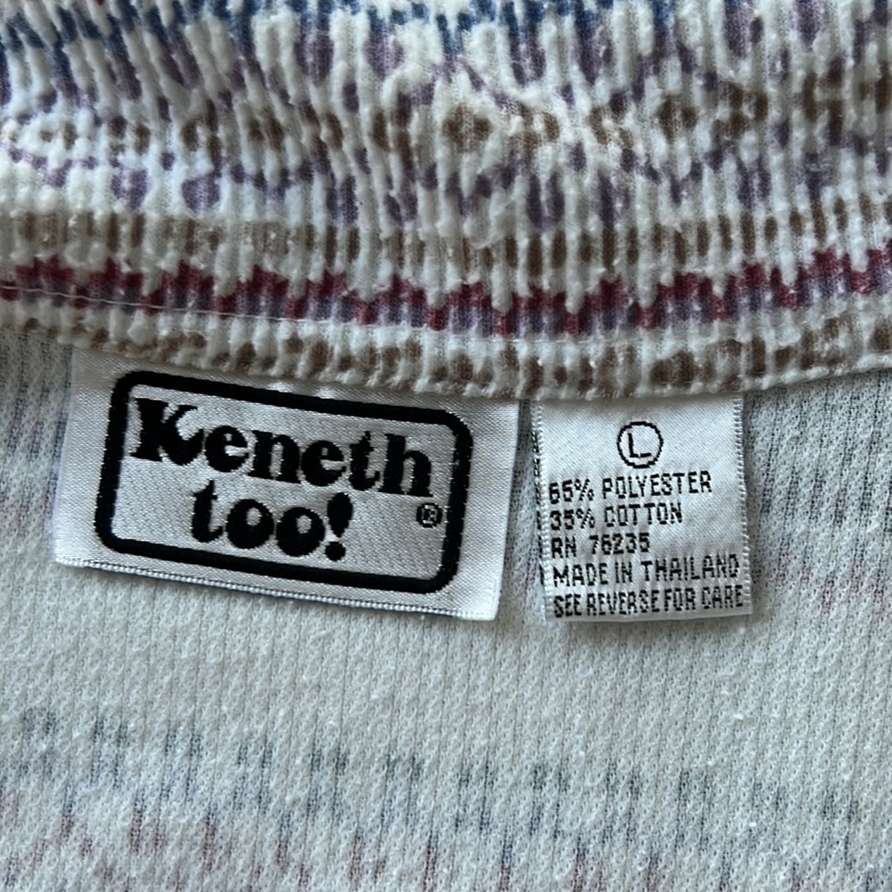Vintage Kenneth Too Printed Corduroy Button Down Shirt Jacket - Picture 6 of 9